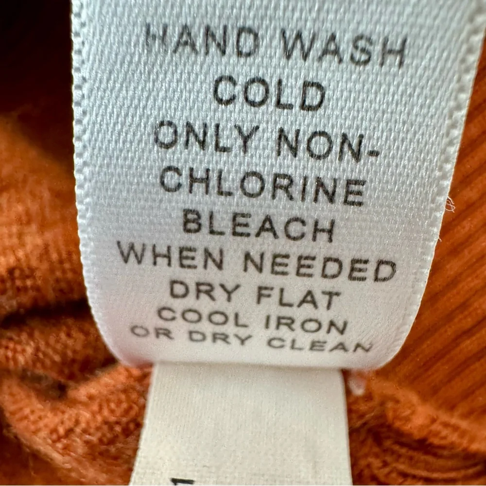 Banana Republic Orange Rust Mock Neck Half Zip Pullover Wool Blend Sweater XL